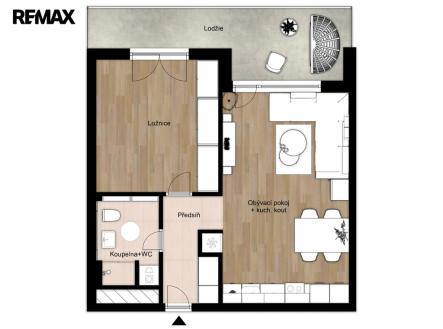 Pronájem bytu, 2+kk, 52 m²