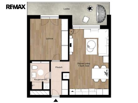 Pronájem bytu, 2+kk, 52 m²