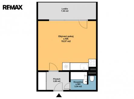 Pronájem bytu, 1+kk, 27 m²