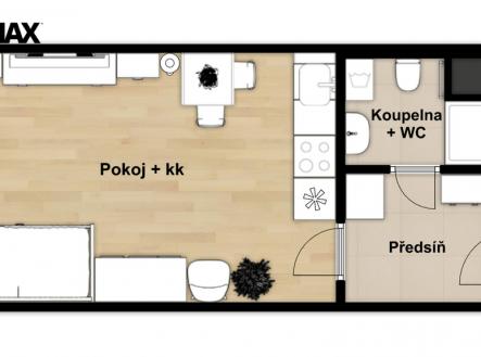 Pronájem bytu, 1+kk, 29 m²
