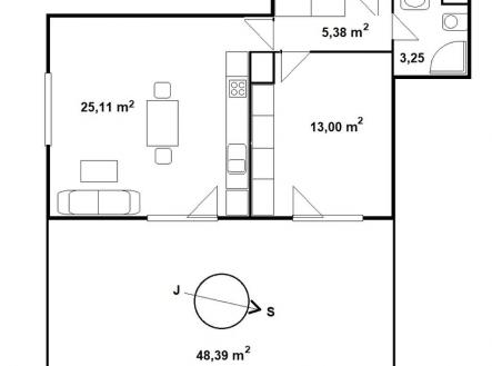 Pronájem bytu, 2+kk, 53 m²
