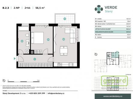 Pronájem bytu, 2+kk, 59 m²