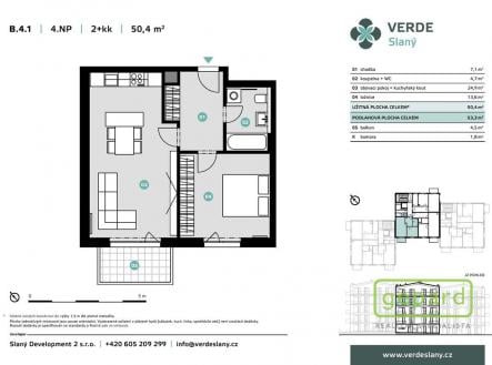 Pronájem bytu, 2+kk, 53 m²