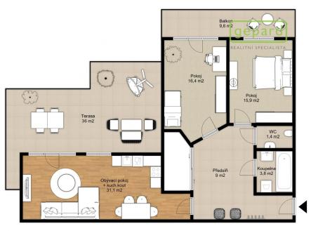 Prodej bytu, 3+kk, 129 m²