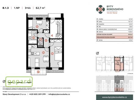 Prodej bytu, 3+kk, 62 m²