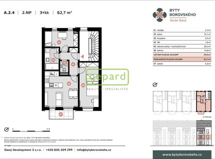 Prodej bytu, 3+kk, 62 m²