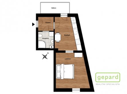 Pronájem bytu, 1+1, 32 m²