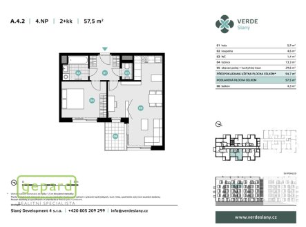 Prodej bytu, 2+kk, 61 m²