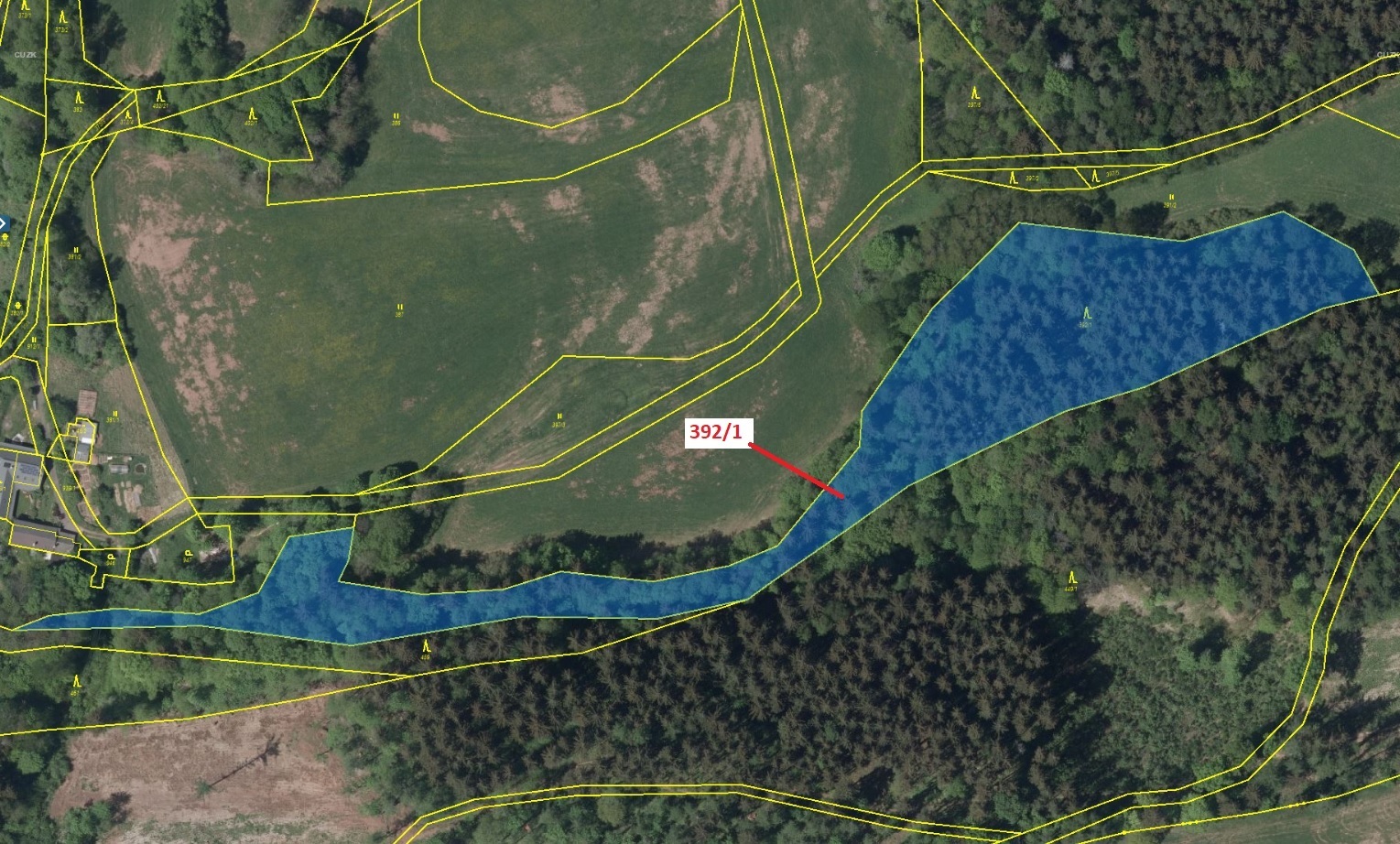 Lesní pozemek o výměře 14 278 m2, podíl 1/1, k.ú. Arnultovice, okres Trutnov