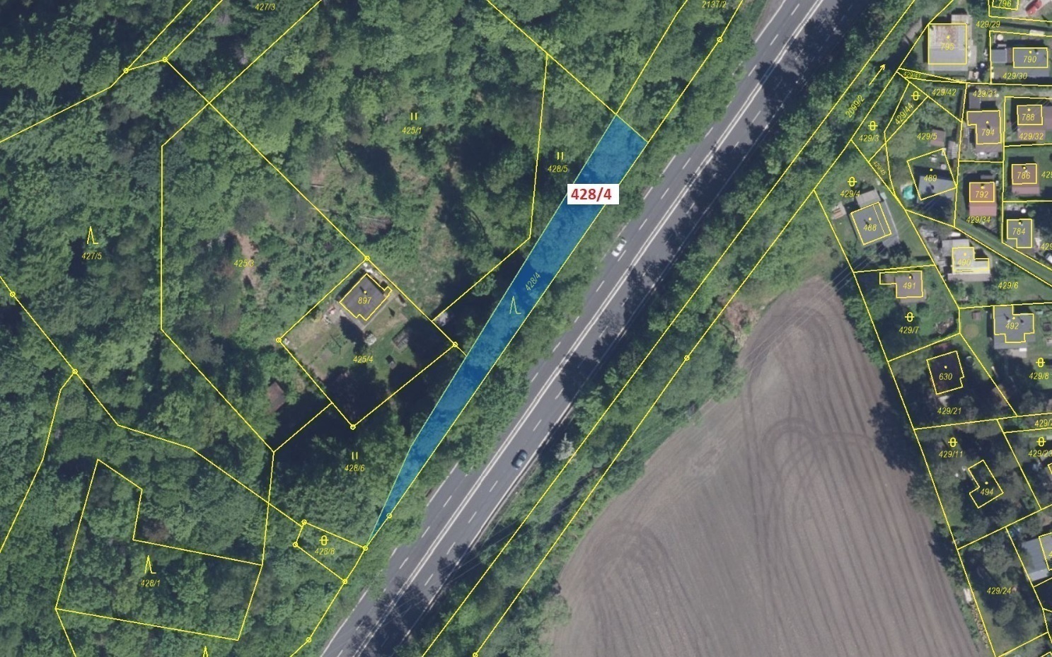 Lesní pozemek o výměře 770 m2, podíl 1/1, k.ú. Metylovice, okres Frýdek-Místek