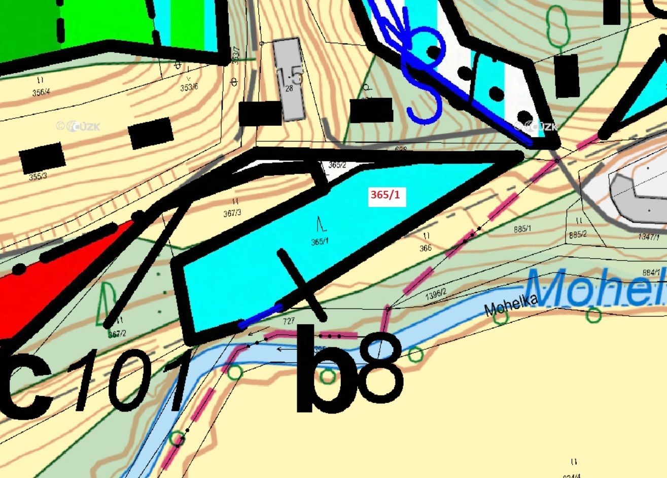 Lesní pozemek o výměře 1 687 m2, podíl 1/1, k.ú. Libíč, okres Liberec