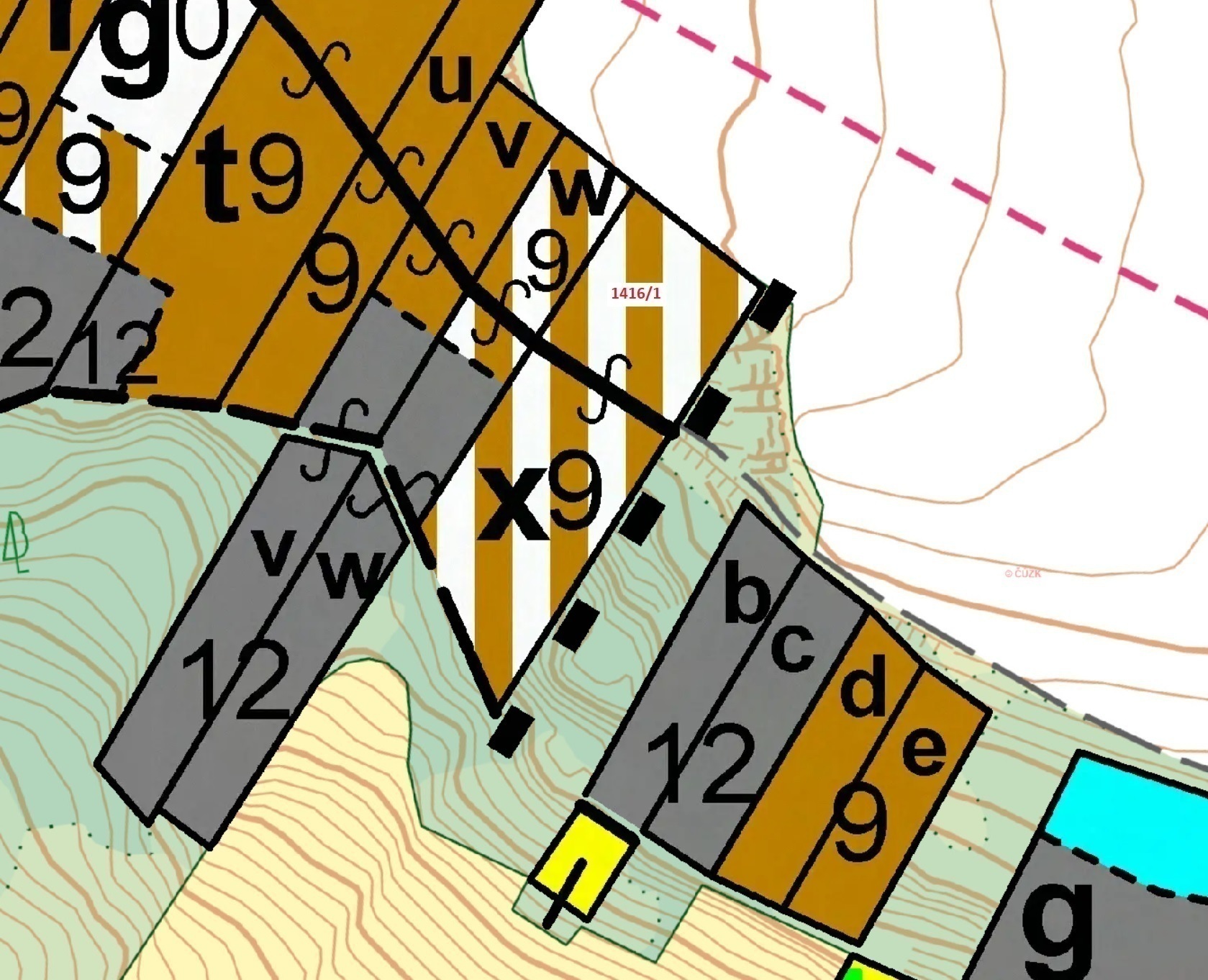 Lesní pozemek o výměře 4 270 m2, podíl 1/1, k.ú. Hředle, okres Rakovník