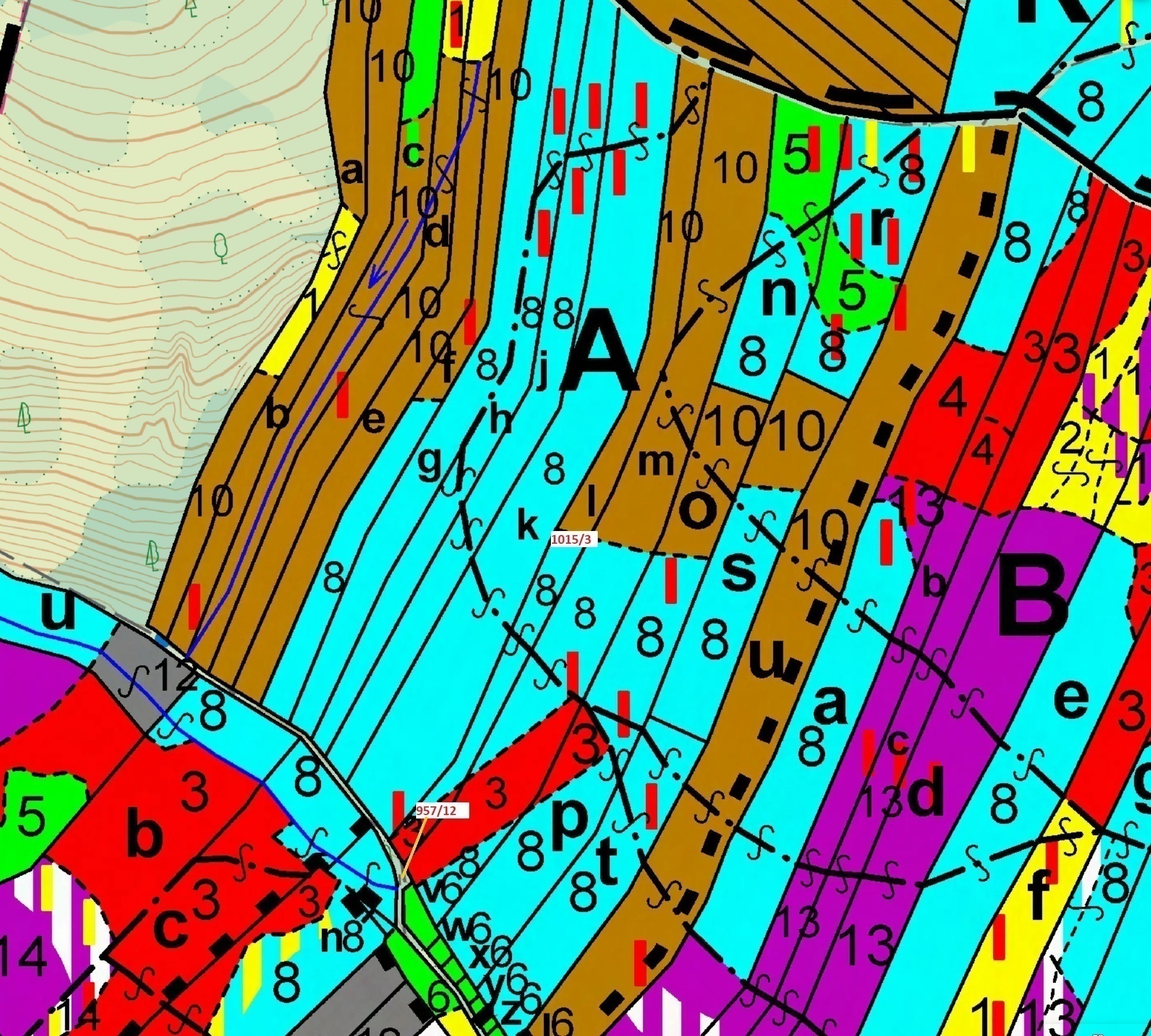 Lesní pozemky o výměře 5 454 m2, podíl 1/1, k.ú. Veverské Knínice, okres Brno-venkov