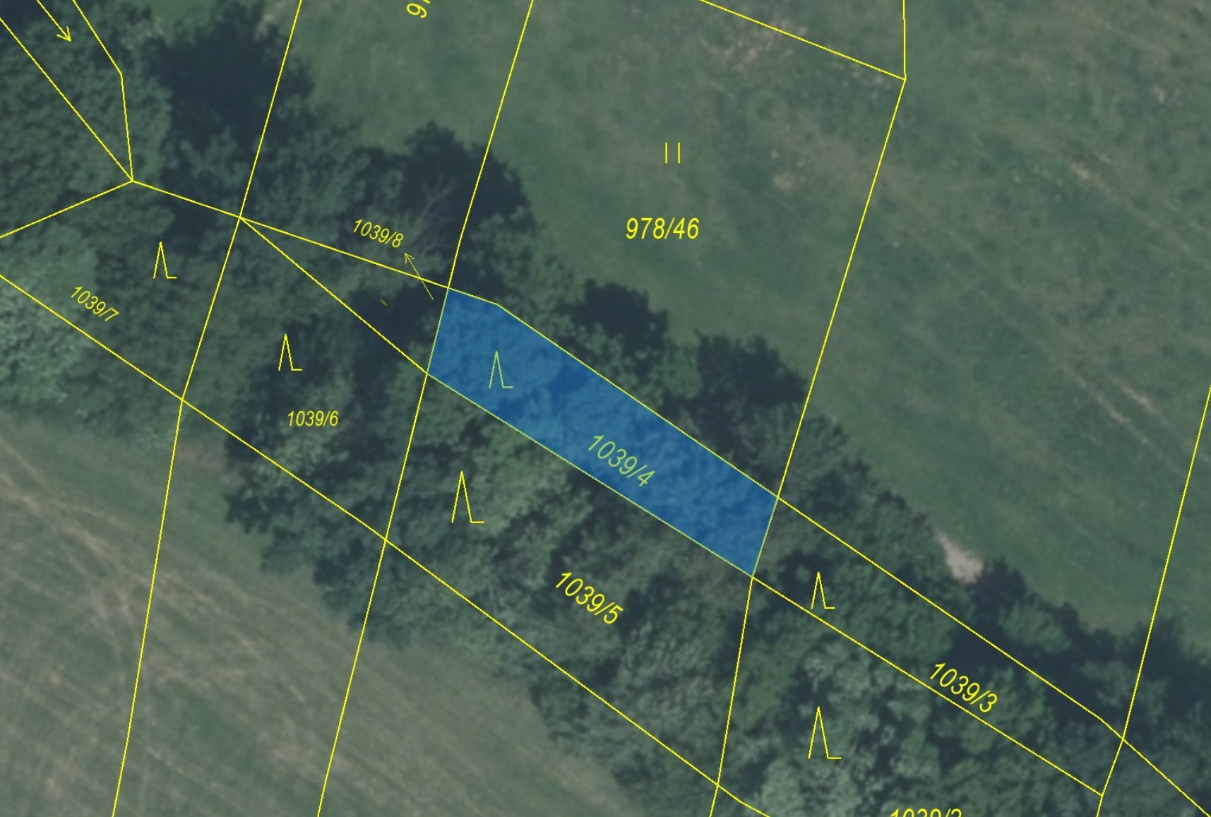 Lesní pozemek o výměře 212 m2, podíl 1/1, k.ú. Kyjovice ve Slezsku, okres Opava