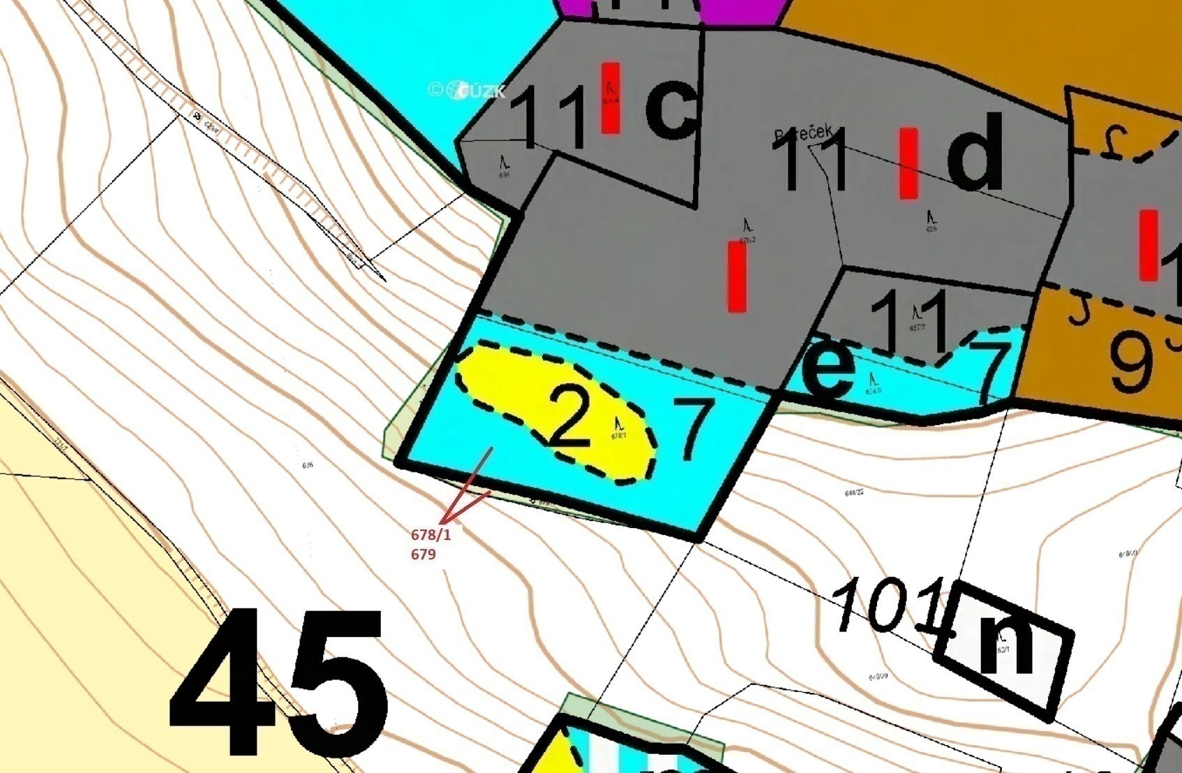 Lesní pozemek a ostatní plocha o výměře 4 717 m2, podíl 1/1, k.ú. Litochovice u Volyně, okres Strako