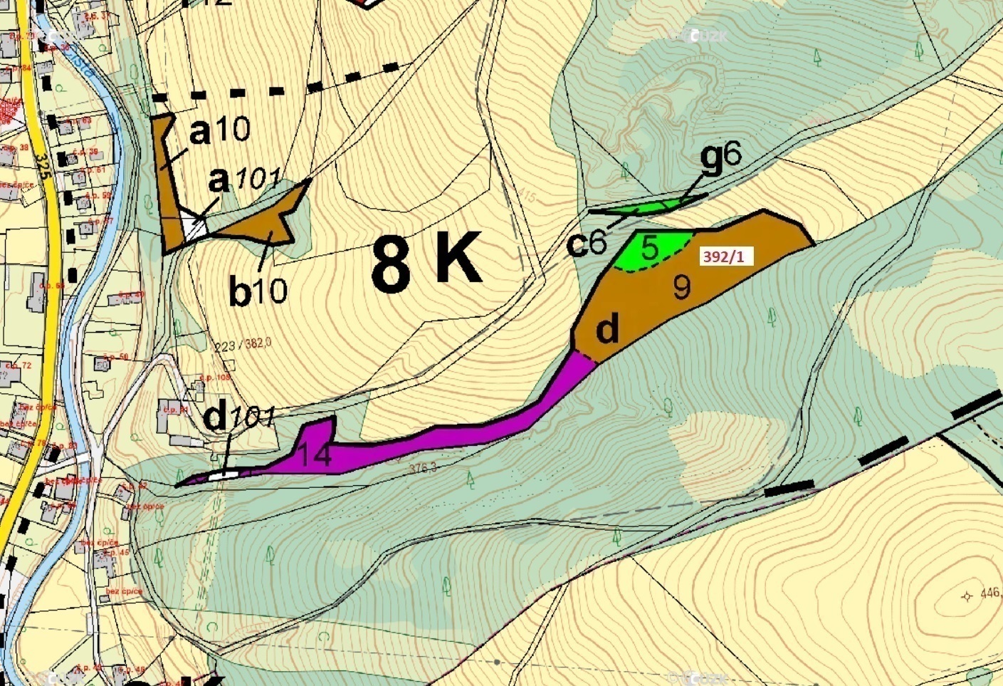 Lesní pozemek o výměře 14 278 m2, podíl 1/1, k.ú. Arnultovice, okres Trutnov