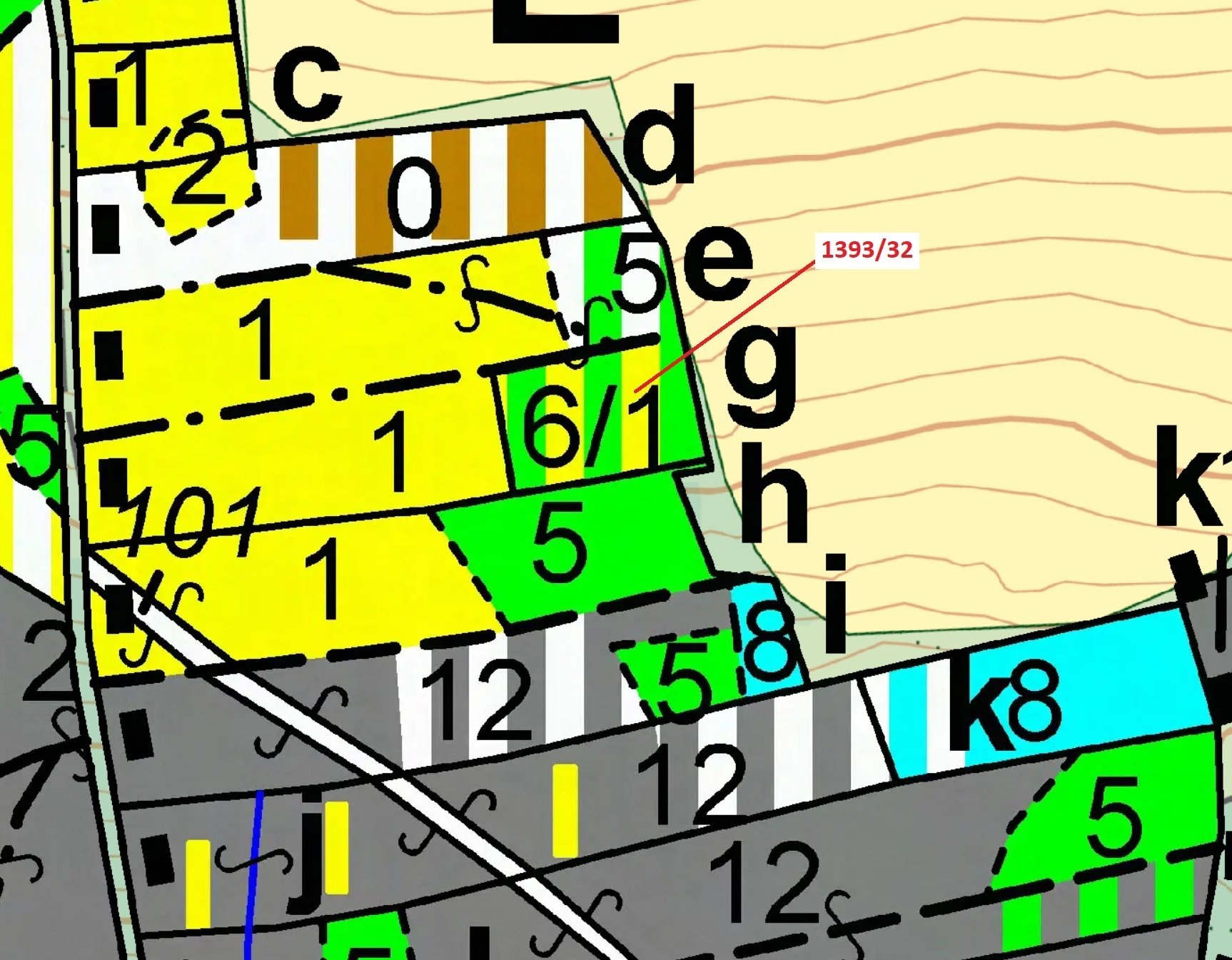 Lesní pozemek o výměře 1388 m2, podíl 1/1, k.ú. Strážkovice, okres České Budějovice