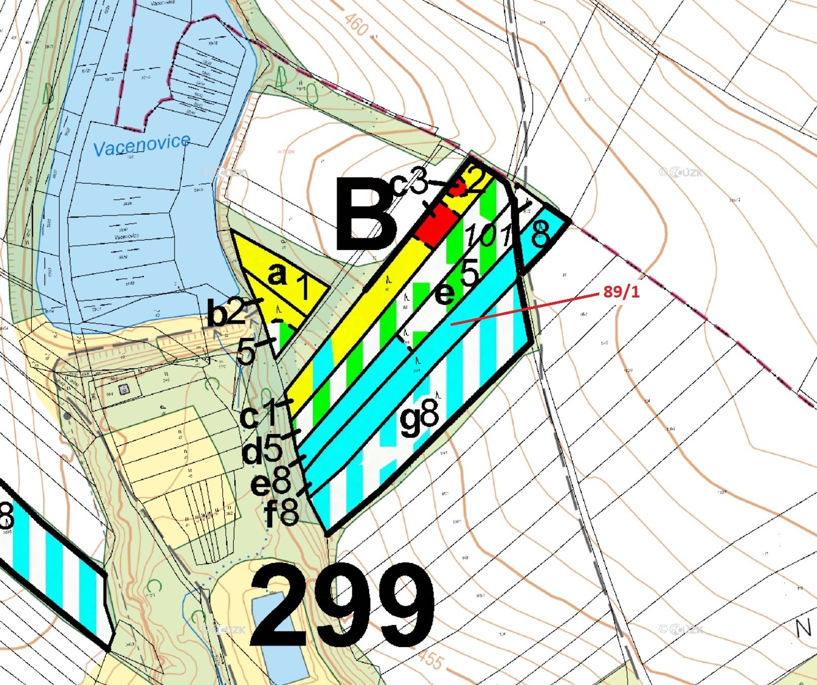 Lesní pozemek o výměře 2420 m2, podíl 1/1, k.ú. Vacenovice, okres Třebíč