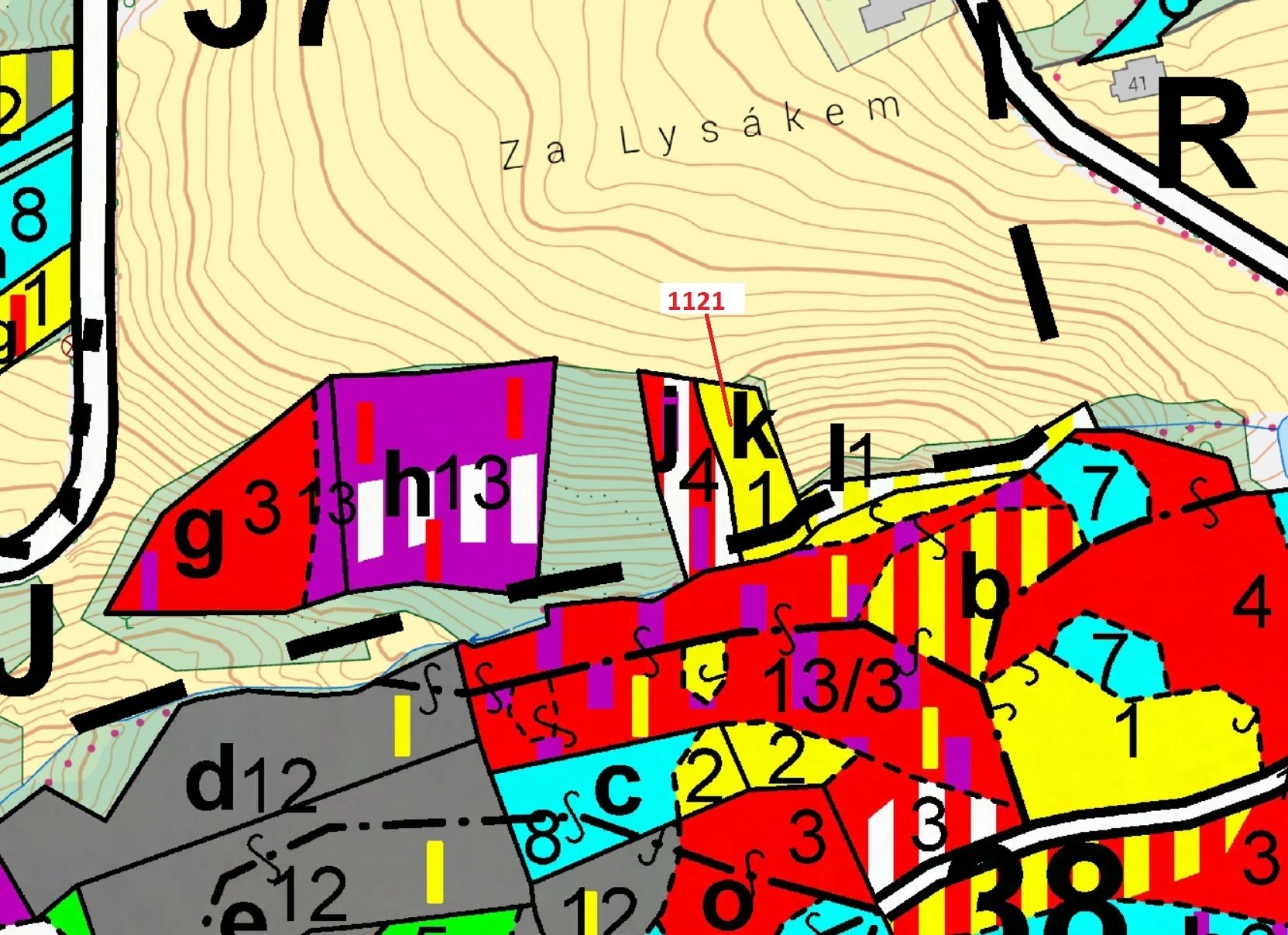 Lesní pozemek o výměře 1464 m2, podíl 1/1, k.ú. Keblany, okres České Budějovice