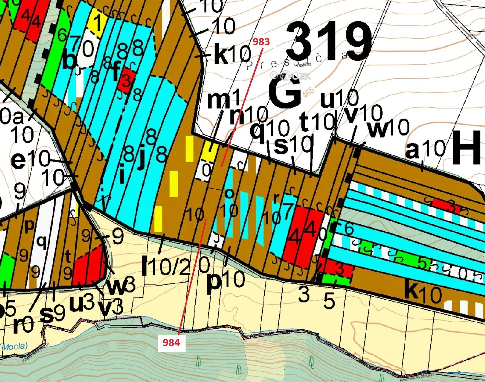 Lesní pozemky o výměře 2179 m2, podíl 1/1, k.ú. Dolní Vilémovice, okres Třebíč