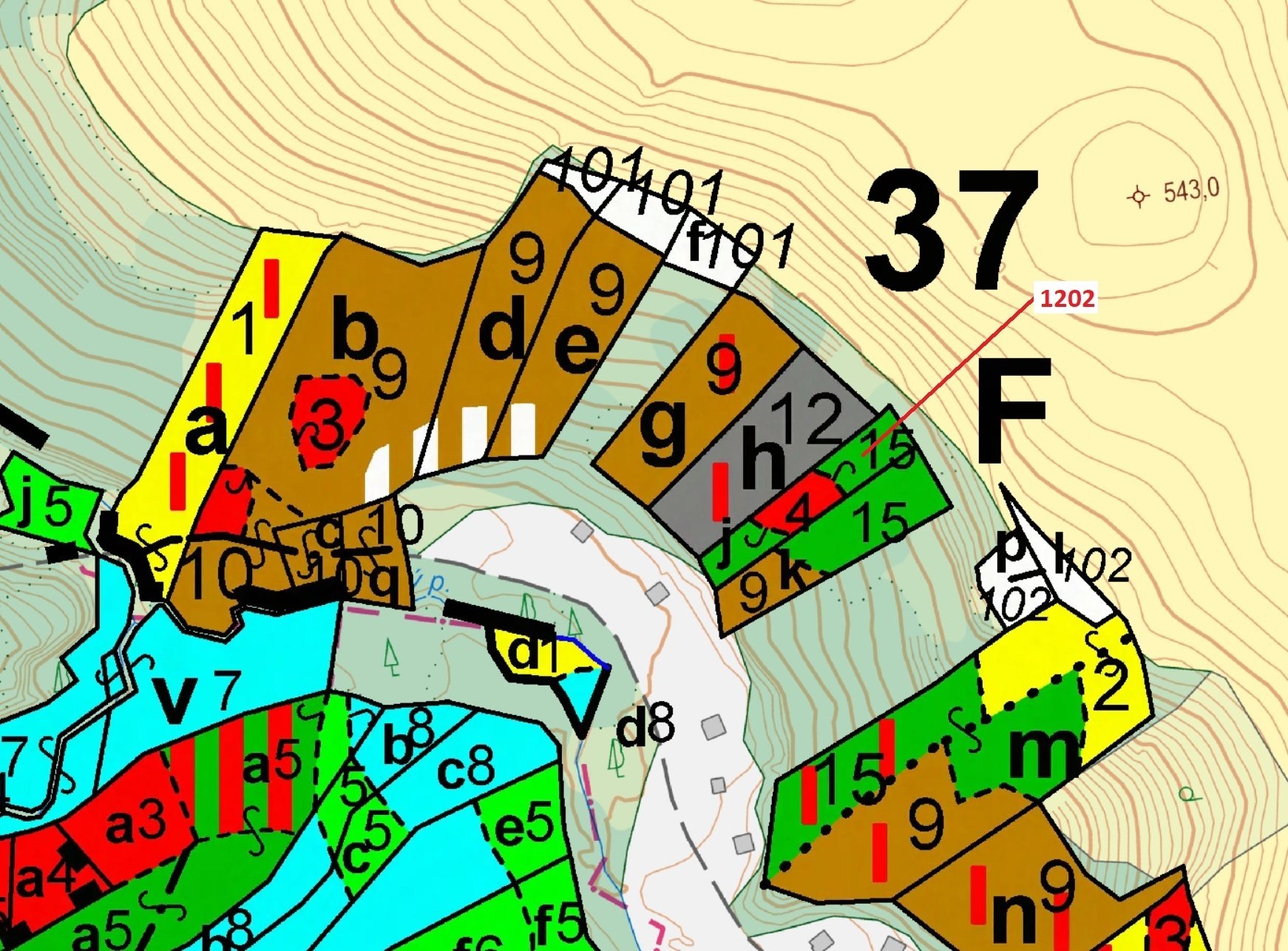 Lesní pozemek o výměře 1448 m2, podíl 1/1, k.ú. Keblany, okres České Budějovice