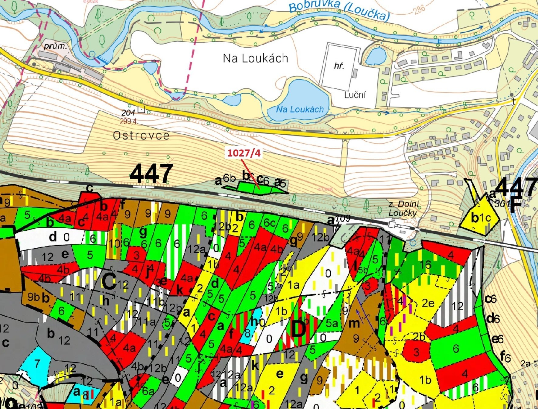 Lesní pozemek o výměře 903 m2, podíl 1/1, k.ú. Dolní Loučky, okres Brno-venkov