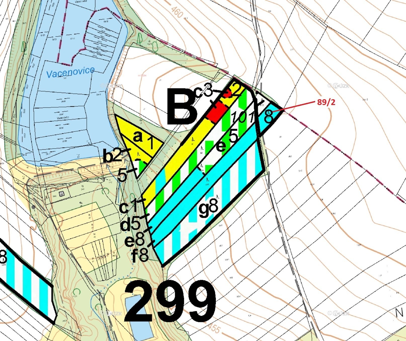 Lesní pozemek o výměře 518 m2, podíl 1/1, k.ú. Vacenovice, okres Třebíč