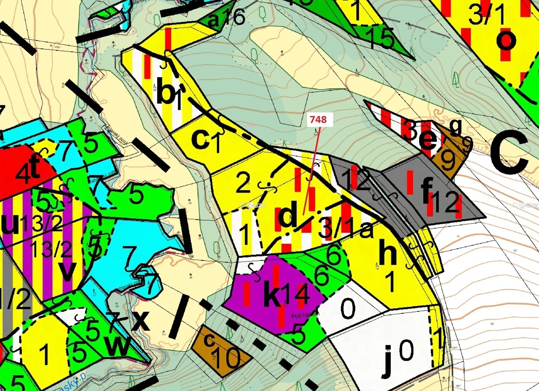 Lesní pozemek o výměře 7610 m2, podíl 1/1, k.ú. Keblany, okres České Budějovice