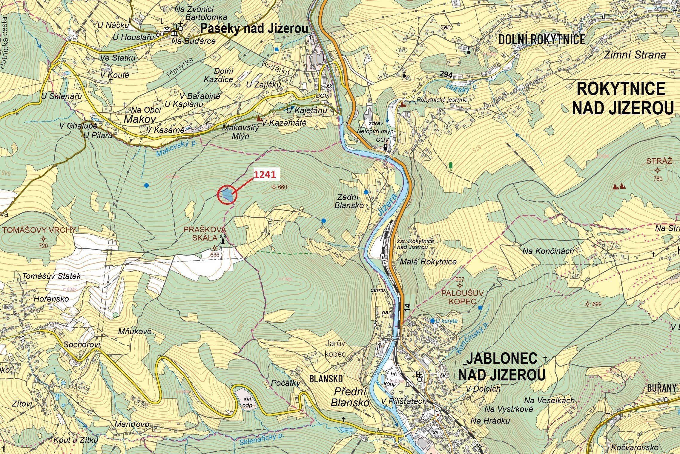 Lesní pozemek o výměře 4396 m2, podíl 1/1, k.ú. Jablonec nad Jizerou, okres Semily