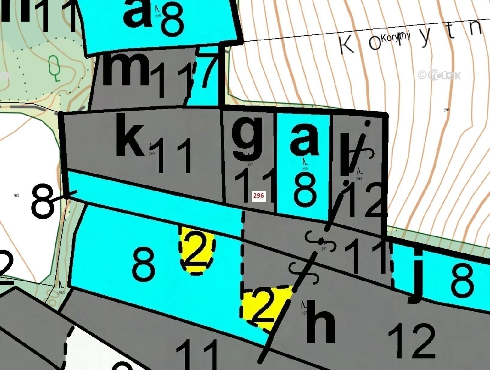 Lesní pozemek o výměře 1 626 m2, podíl 1/1, k.ú. Kovčín, okres Klatovy