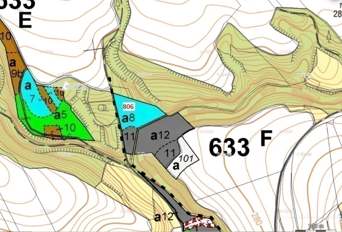 Lesní pozemek o výměře 8 141 m2, podíl 1/1, k.ú. Velký Hubenov, okres  Litoměřice