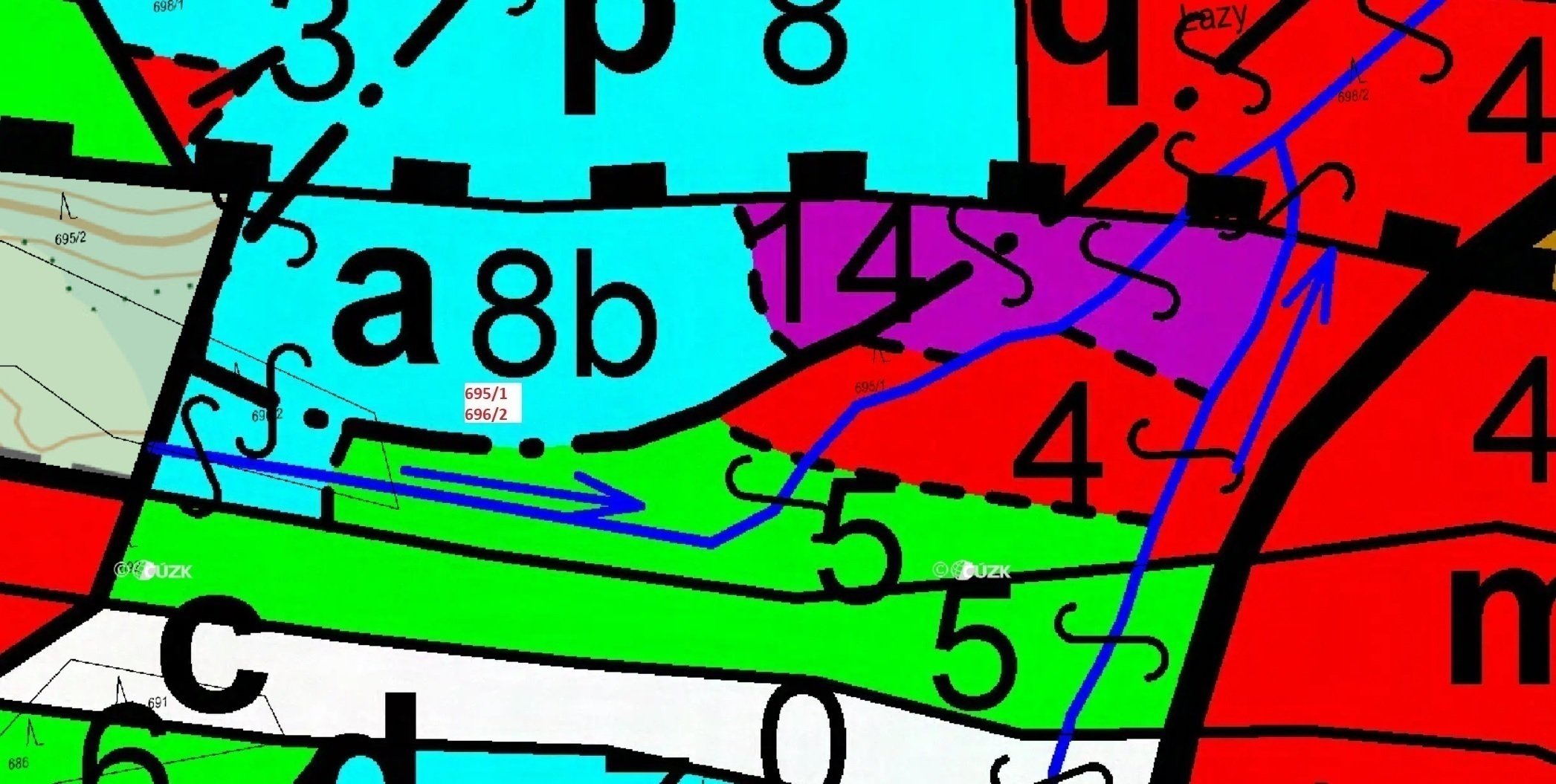 Lesní pozemky o výměře 9406 m2, podíl 1/1, k.ú. Vratislávka, okres Brno-venkov