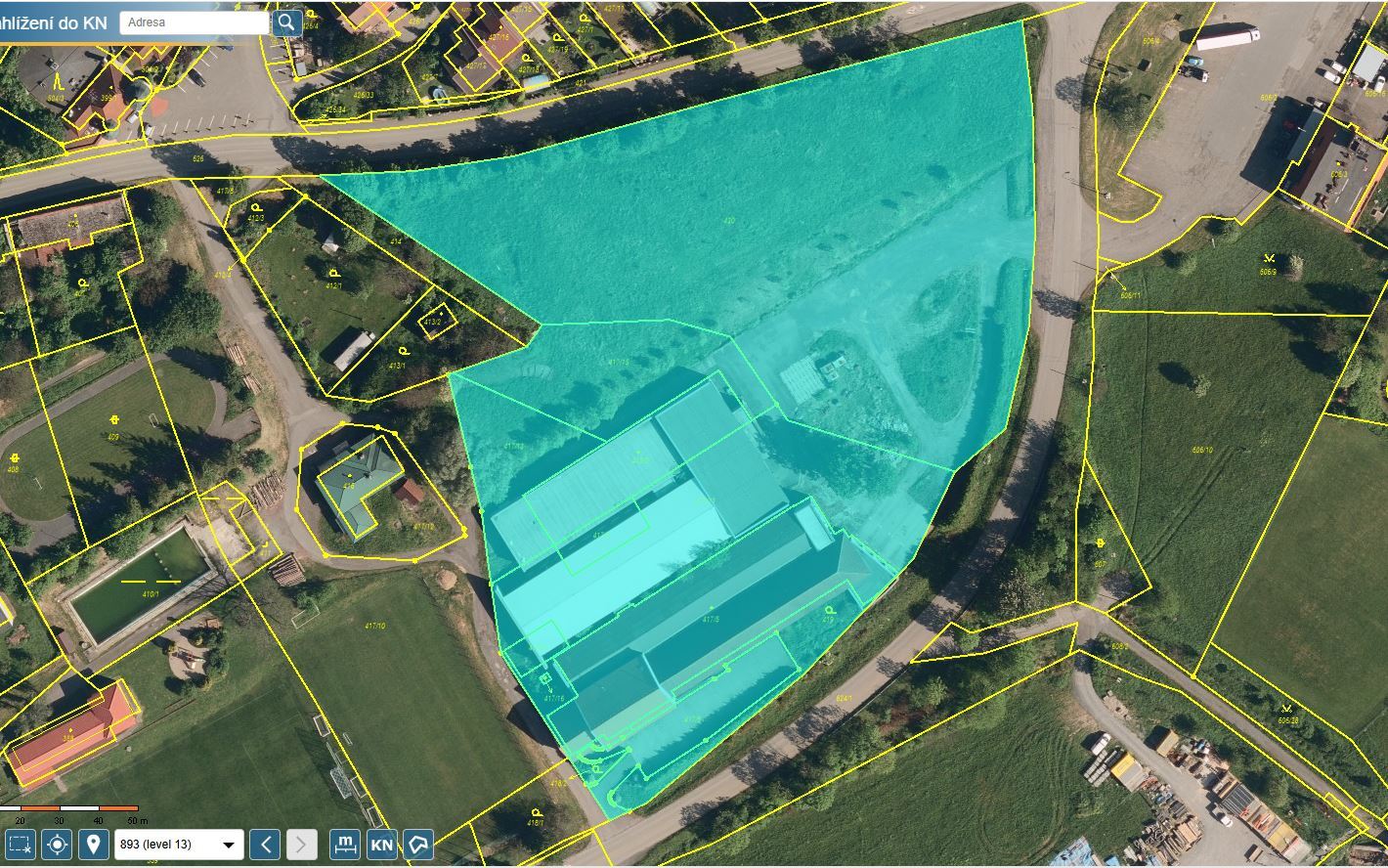 Dražba průmyslového areálu, LV 752 v obci Starý Jičín, okres Nový Jičín