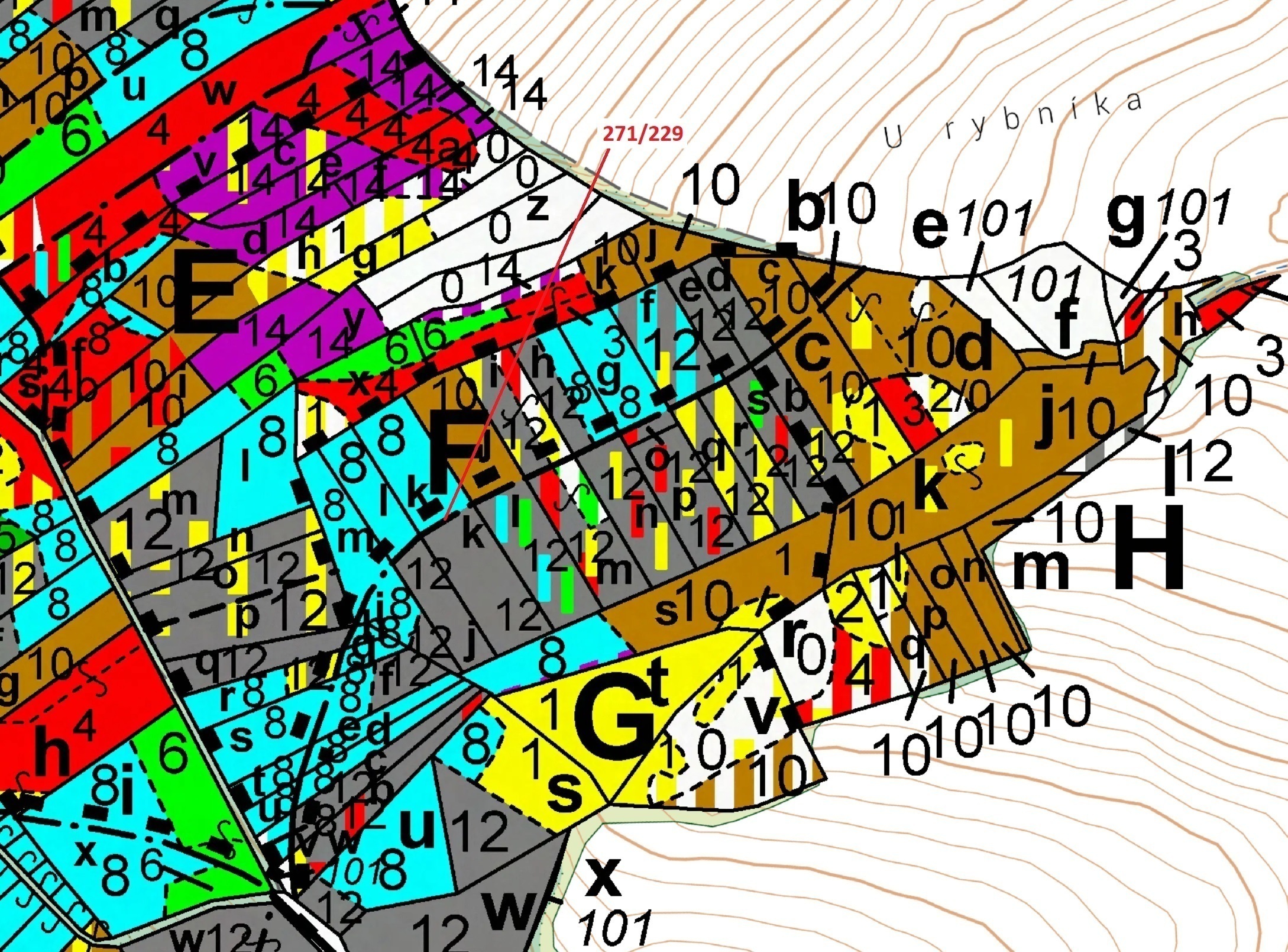 Lesní pozemek o výměře 3 695 m2, podíl 1/1, katastrální území Milavče, obec Milavče, obec s rozšířen