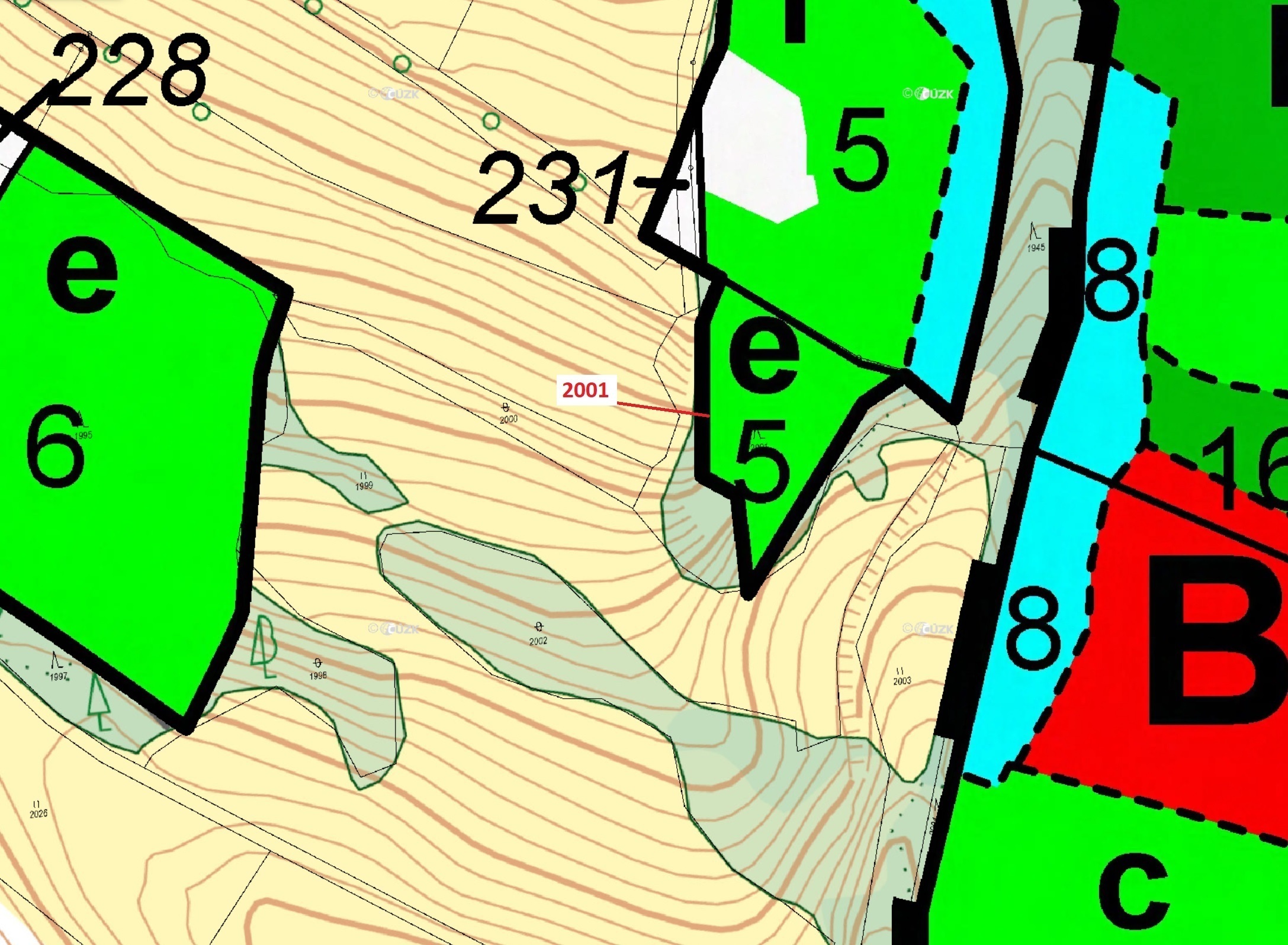Lesní pozemek o výměře 2873 m2, podíl 1/1, katastrální území Žďárec, obec Žďárec, obec s rozšířenou 