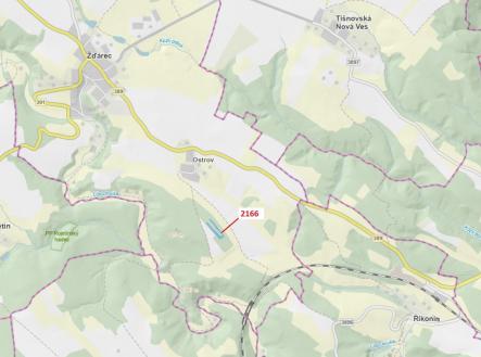 Prodej pozemku, les, 3 616 m²