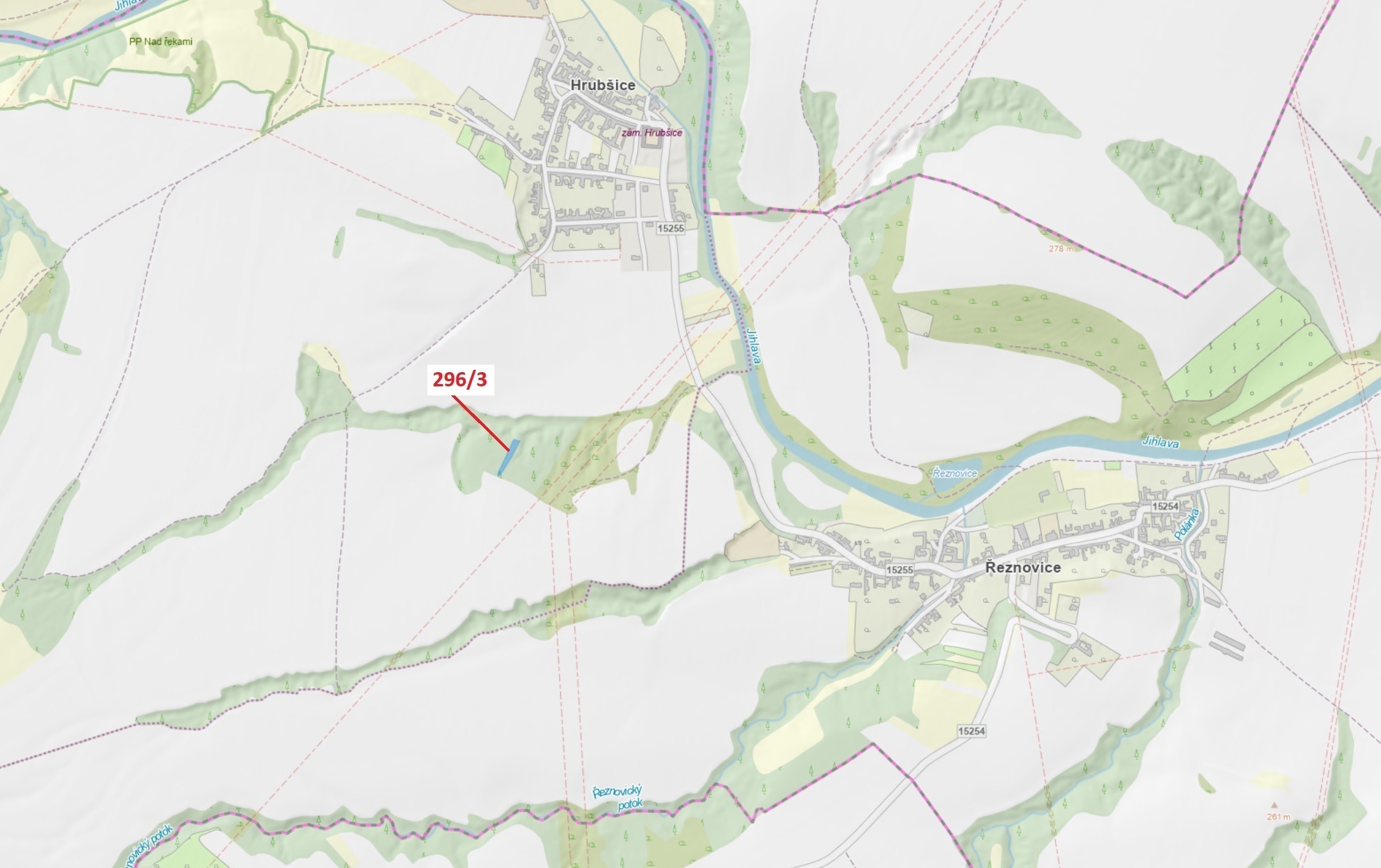 Ostatní plocha o výměře 1010 m2, podíl 1/1, katastrální území Hrubšice, obec Ivančice, obec s rozšíř