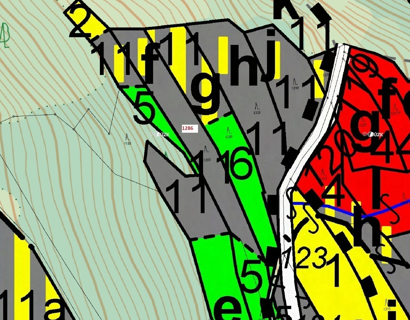 Lesní pozemek o výměře 2442 m2, podíl 1/1, katastrální území Lačnov, obec Lačnov, obec s rozšířenou 