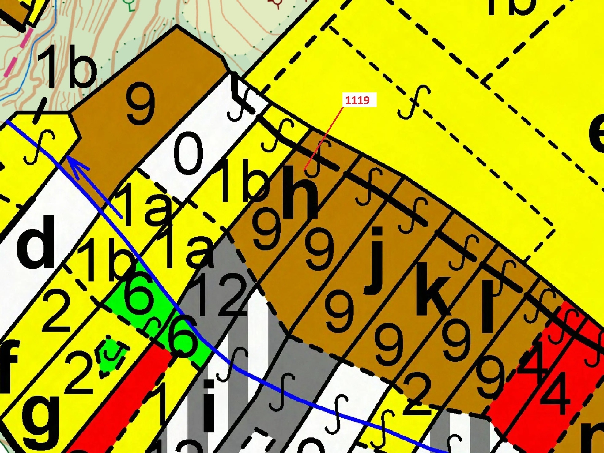 Lesní pozemek o výměře 1976 m2, podíl 1/1, katastrální území Jedov, obec Náměšť nad Oslavou, obec s 