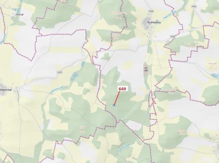 Prodej pozemku, les, 1 722 m²