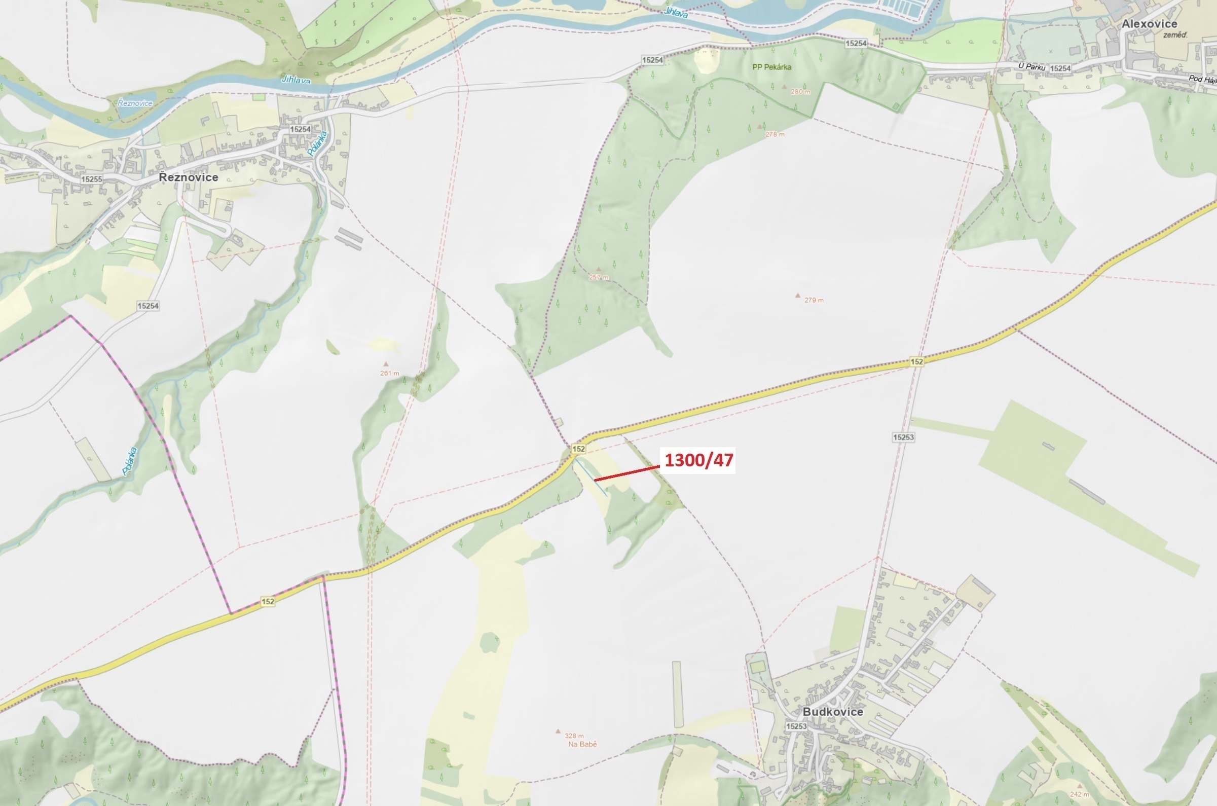 Ostatní plocha o výměře 219 m2, podíl 1/1, katastrální území Budkovice, obec Ivančice, obec s rozšíř