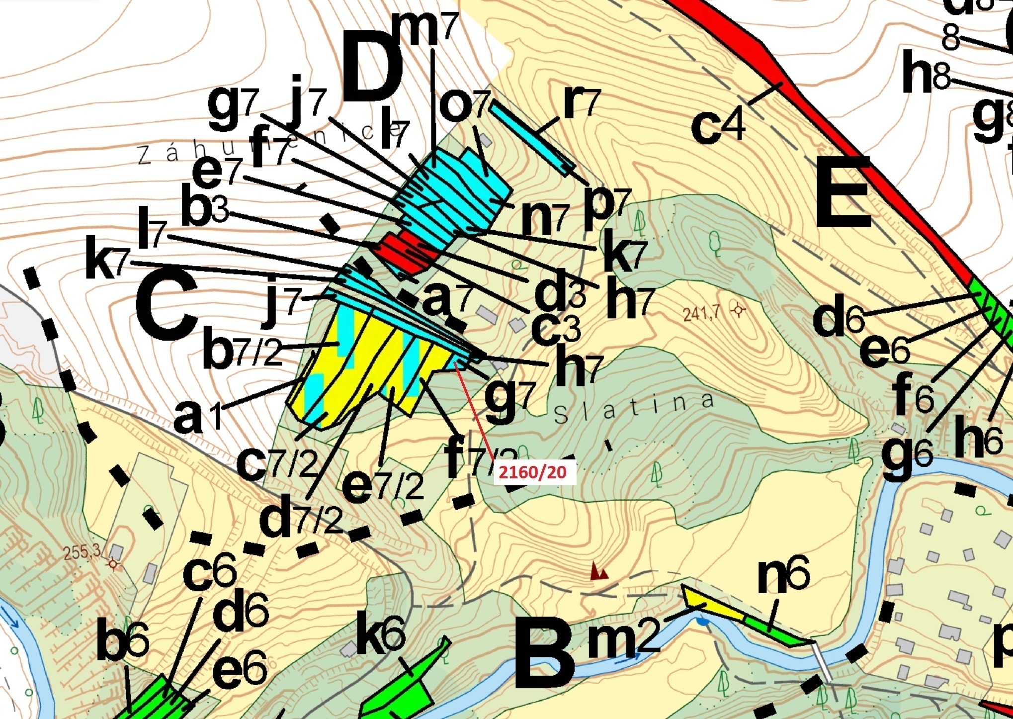 Lesní pozemek o výměře 90 m2, podíl 1/1, katastrální území Budkovice, obec Ivančice, obec s rozšířen