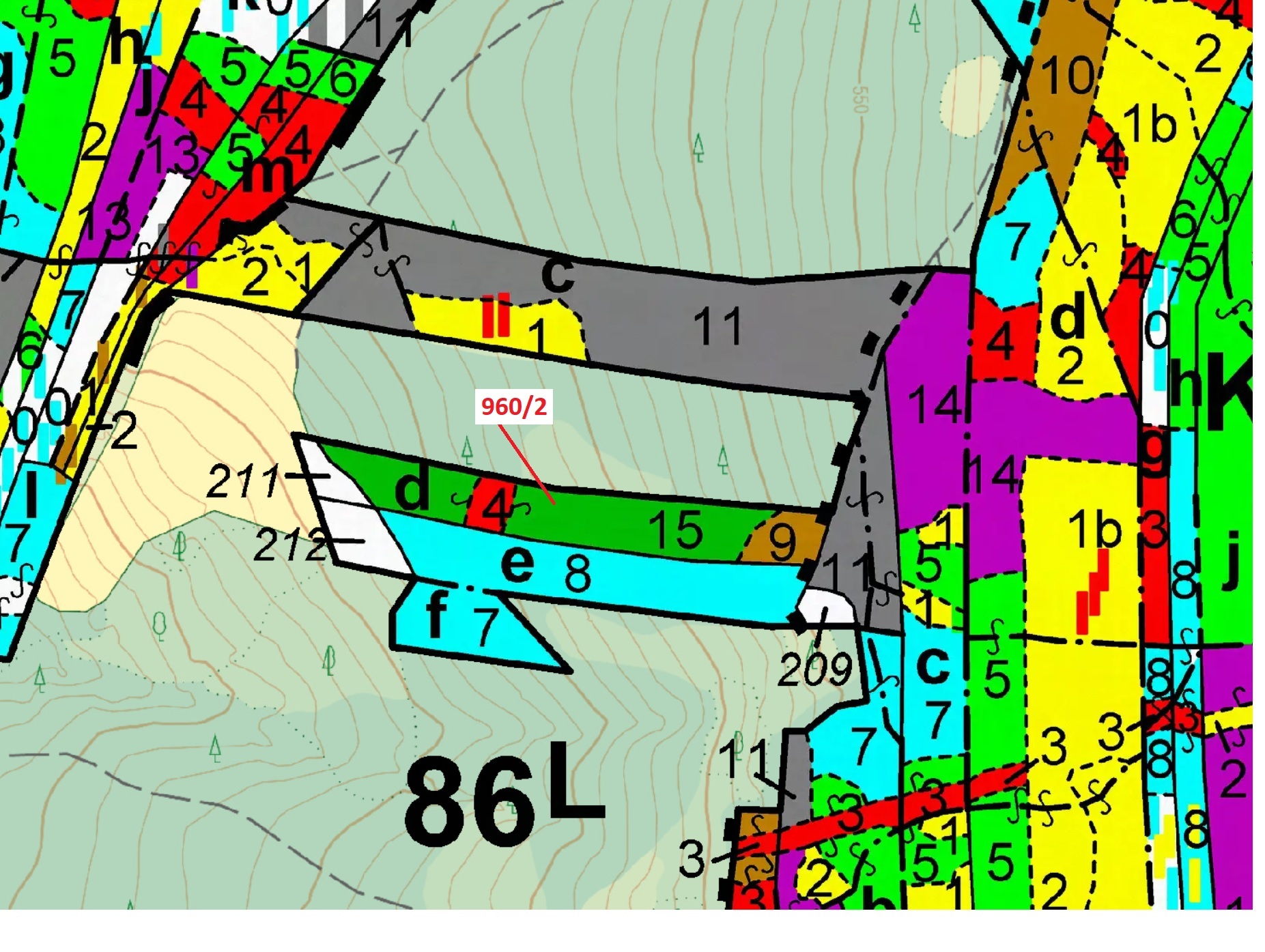 Lesní pozemek o výměře 7607 m2, podíl 1/1, katastrální území Psárov, obec Psárov, obec s rozšířenou 