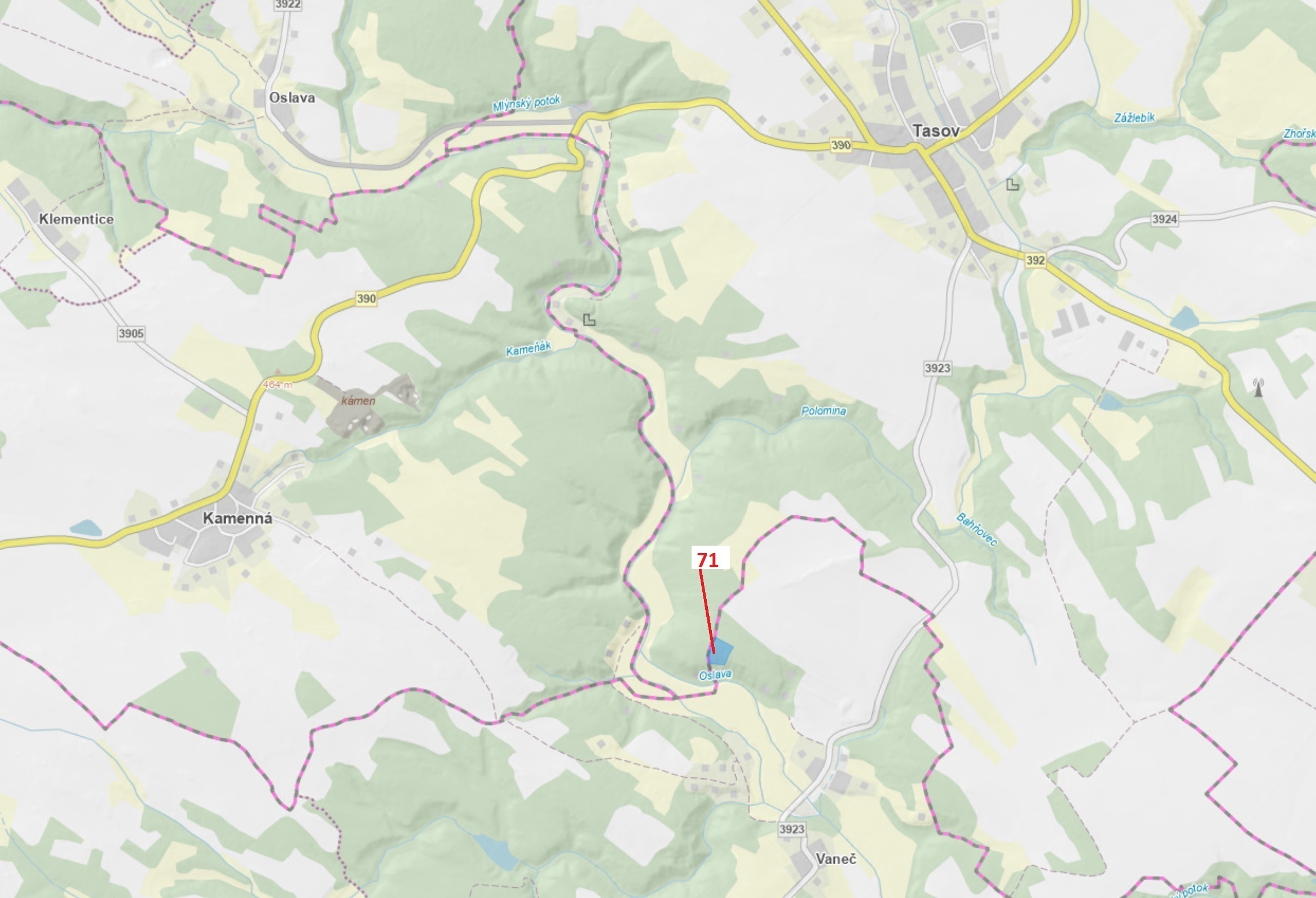 Lesní pozemek o výměře 6602 m2, podíl 1/1, katastrální území Vaneč, obec Pyšel, obec s rozšířenou pů