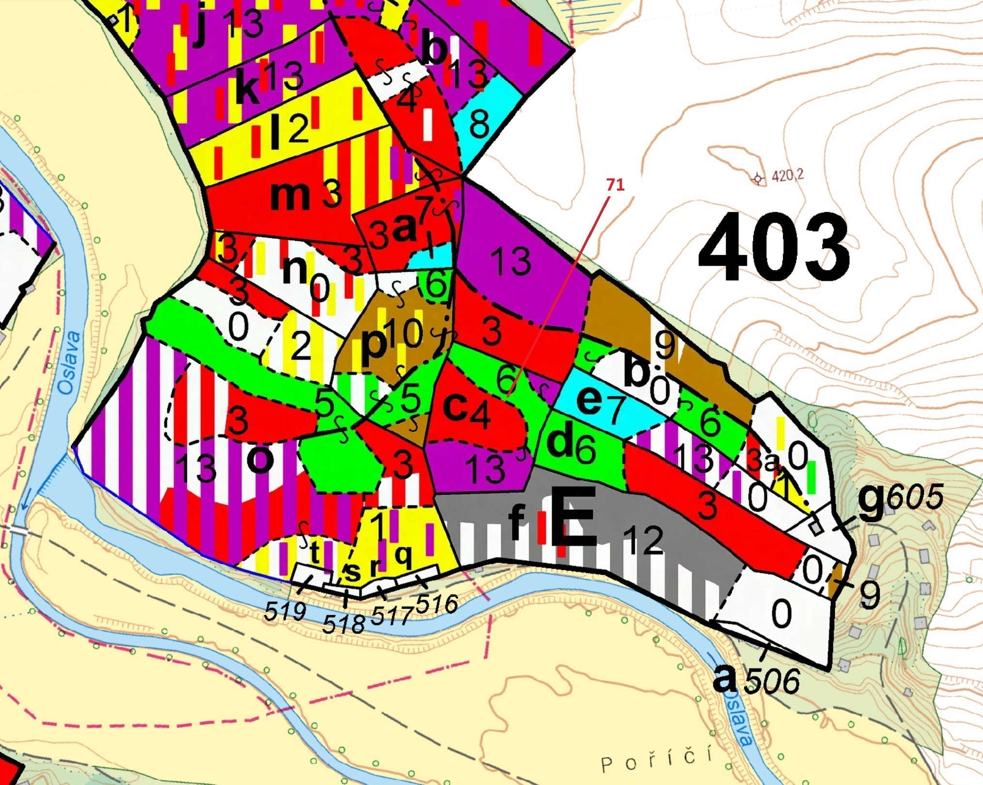 Lesní pozemek o výměře 6602 m2, podíl 1/1, katastrální území Vaneč, obec Pyšel, obec s rozšířenou pů