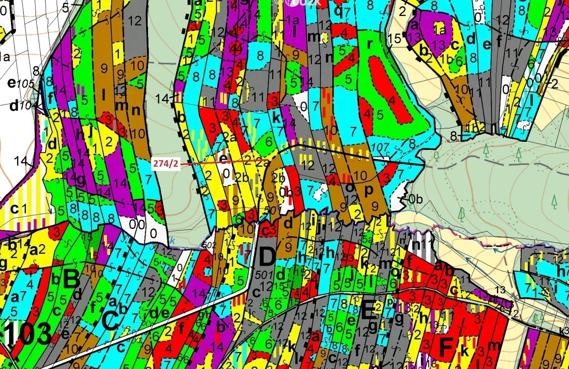 Lesní pozemek o výměře 5 348 m2, podíl 1/1, katastrální území Tříklasovice, obec Psárov, obec s rozš