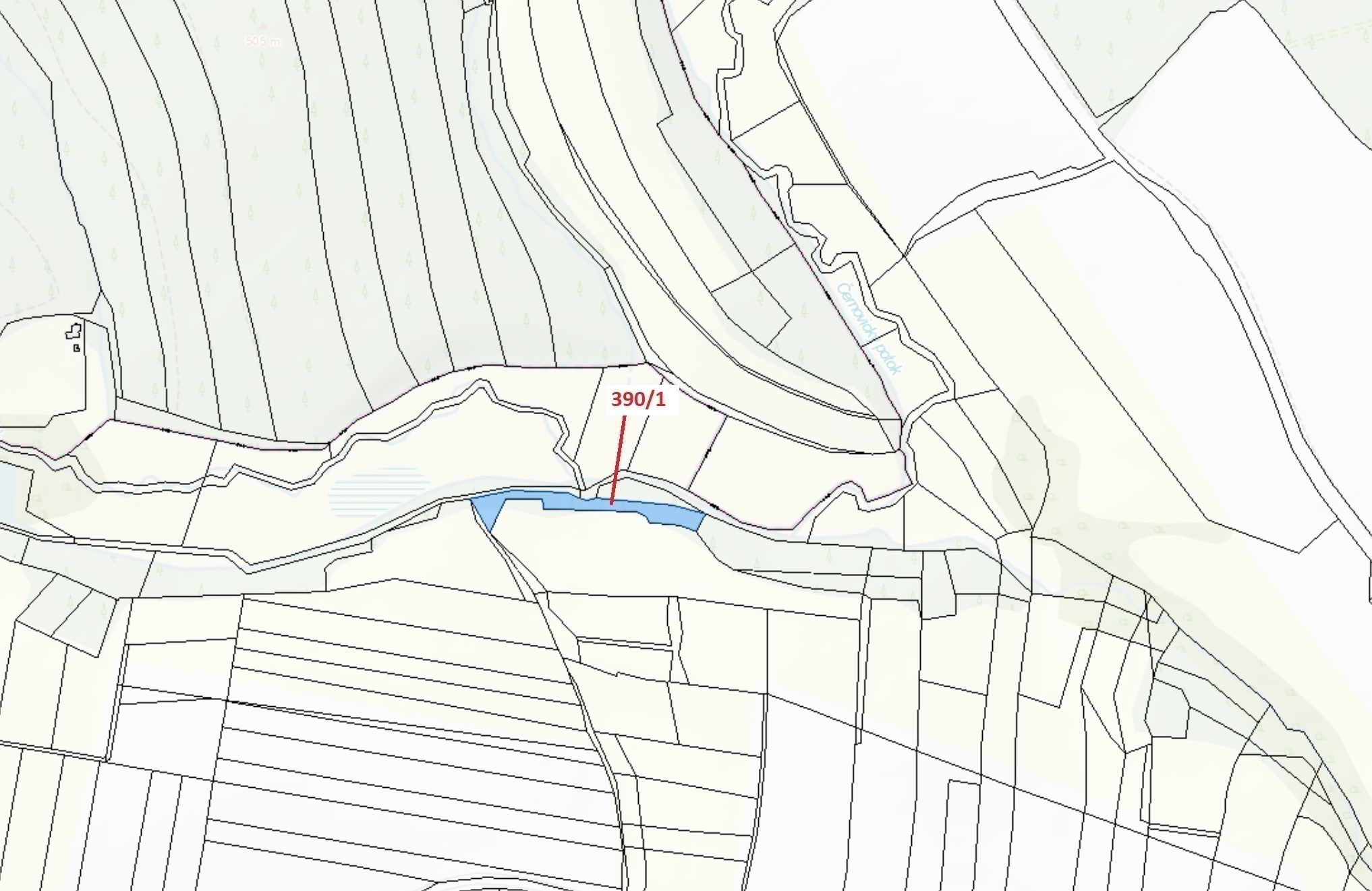 Ostatní plocha o výměře 2190 m2, podíl 1/1, katastrální území Tříklasovice, obec Psárov, obec s rozš