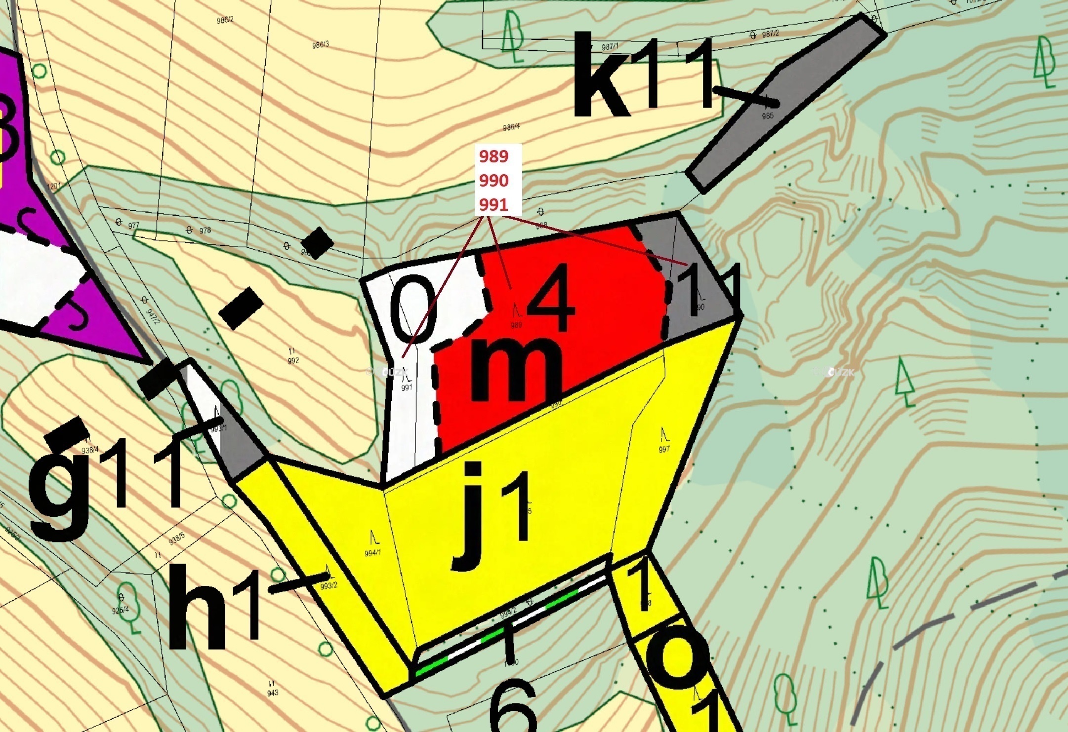 Lesní pozemky o výměře 4 276 m2, podíl 1/1, katastrální území Čepice, obec Rabí, obec s rozšířenou p