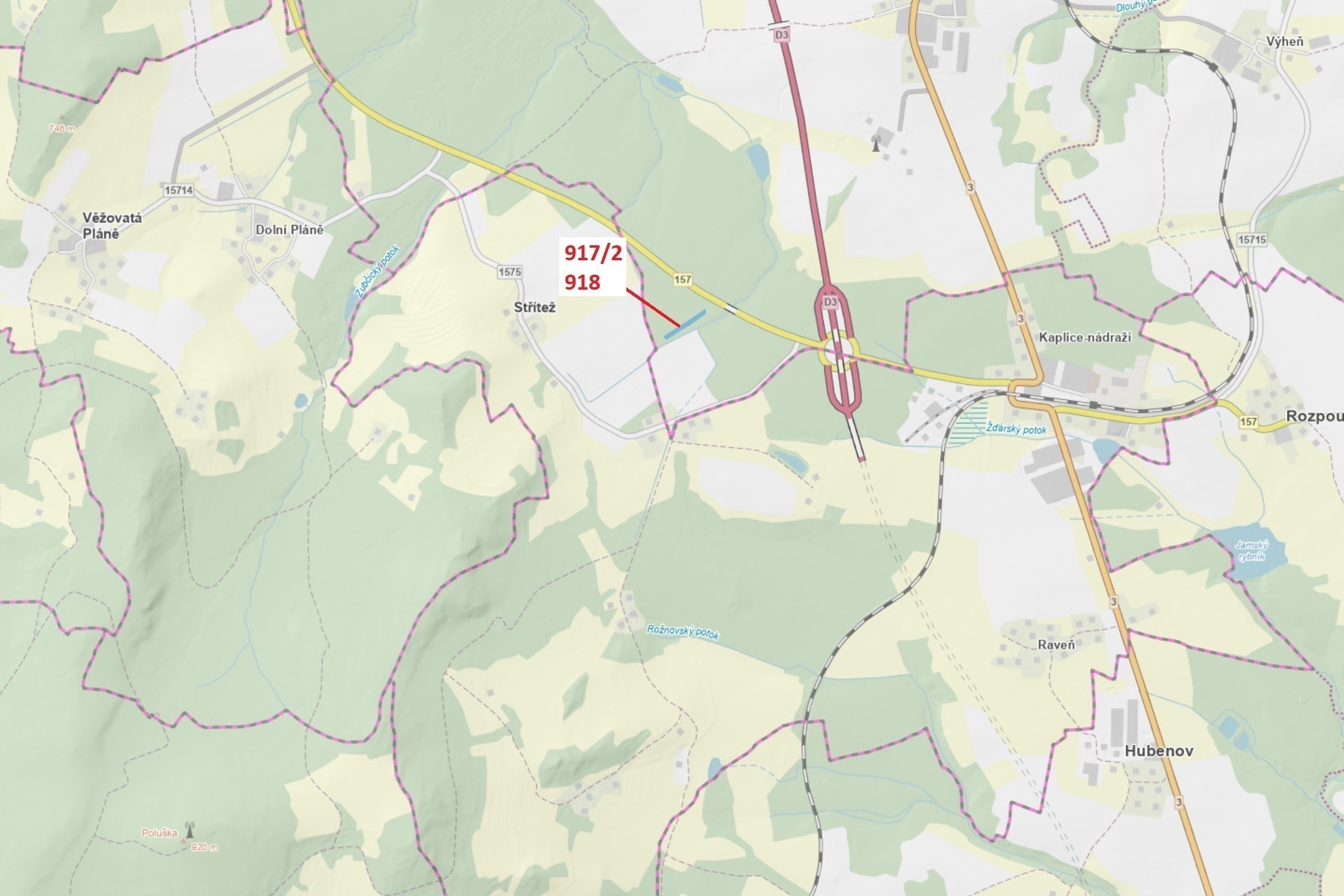 Lesní pozemky o výměře 3 965 m2, podíl 1/1, katastrální území Netřebice, obec Netřebice, obec s rozš