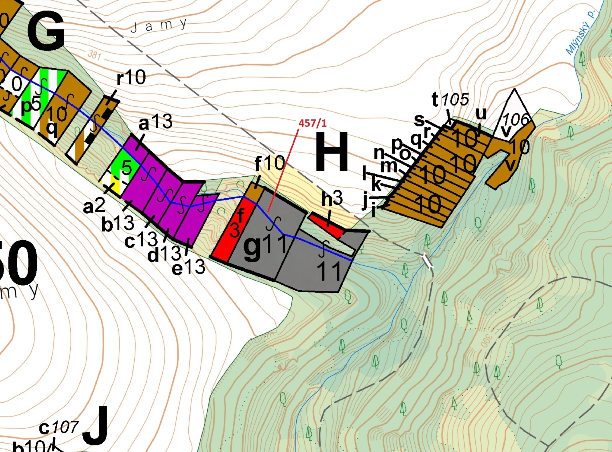 Lesní pozemek o výměře 4115 m2, podíl 1/1, katastrální území Přešovice, obec Přešovice, obec s rozší